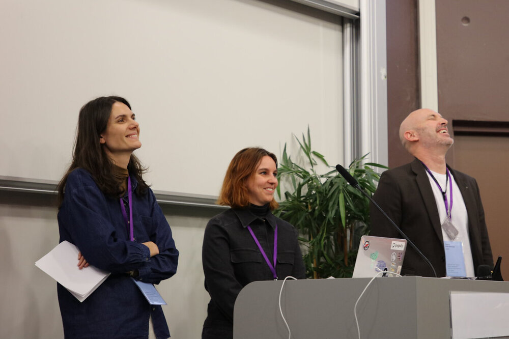 From left to right: Clémence Imbert, Julie Blanc, Thomas Huot-Marchand / © ENSAD Nancy